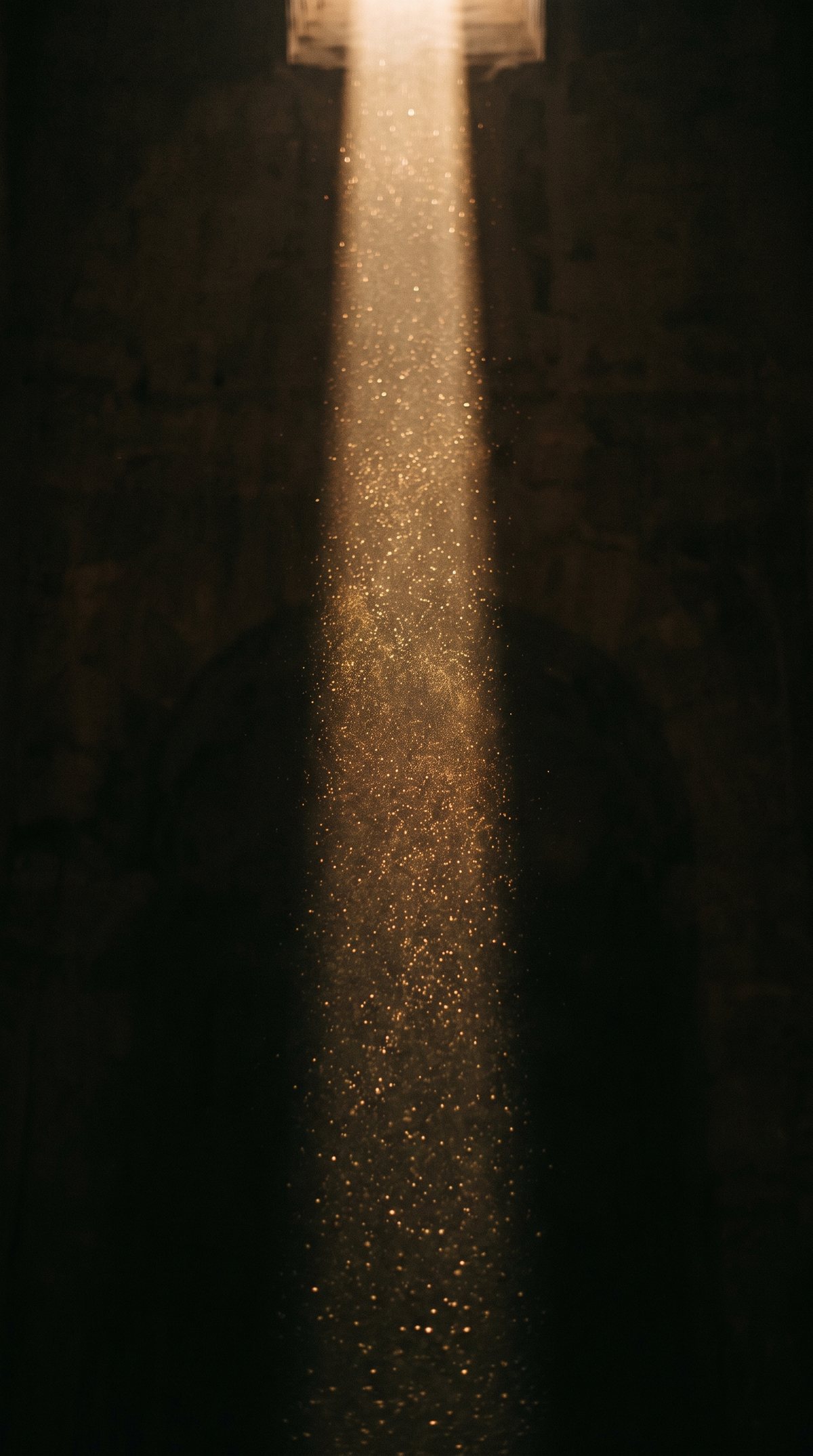 A quiet shaft of warm light in the EON gallery world